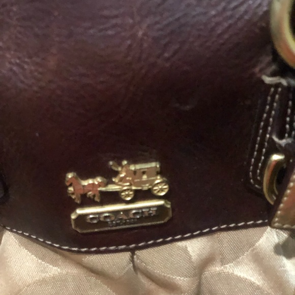 Authentic Coach OpArt Handbag Satchel Purse Brown - Picture 4 of 8